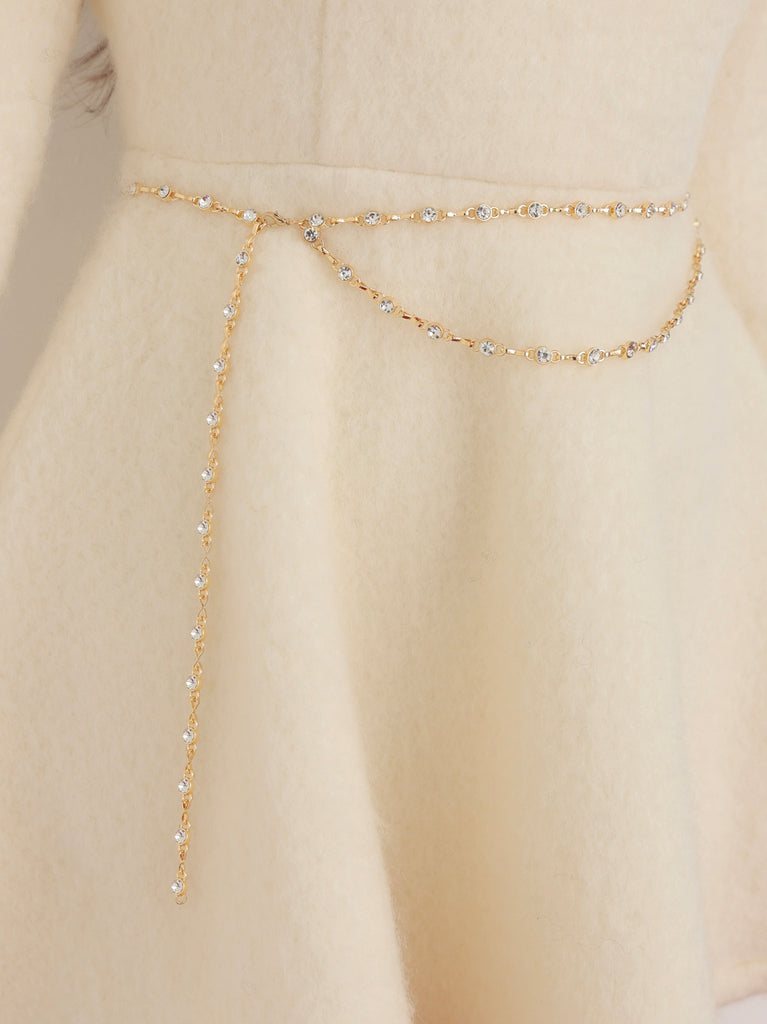 One shoulder bijou belt onepiece(eme10564)