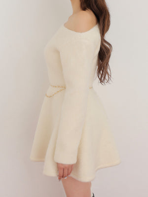 One shoulder bijou belt onepiece(eme10564)