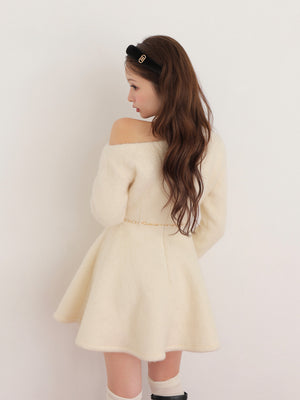 One shoulder bijou belt onepiece(eme10564)