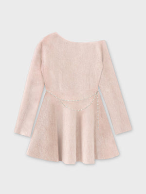 One shoulder bijou belt onepiece(eme10564)