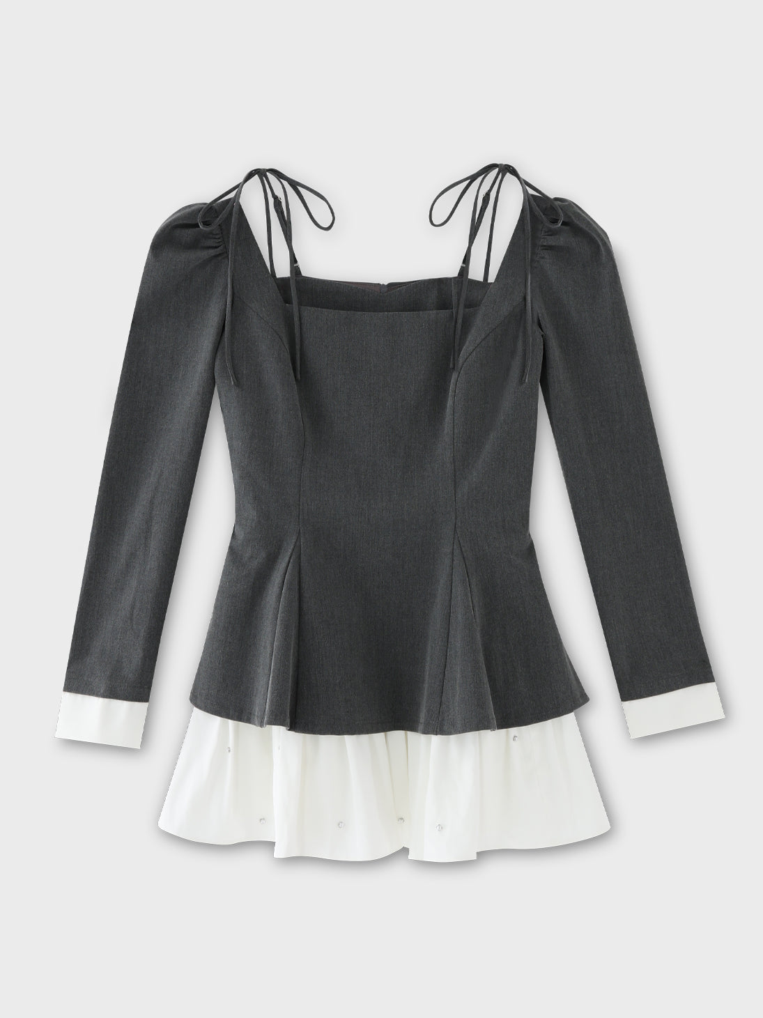 Square neck puff mini onepiece(eme10565)