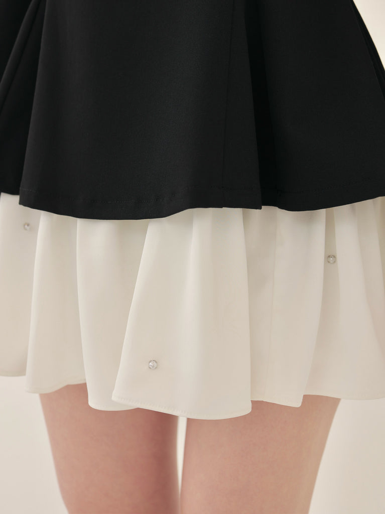 Square neck puff mini onepiece(eme10565)