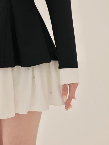 Square neck puff mini onepiece(eme10565)