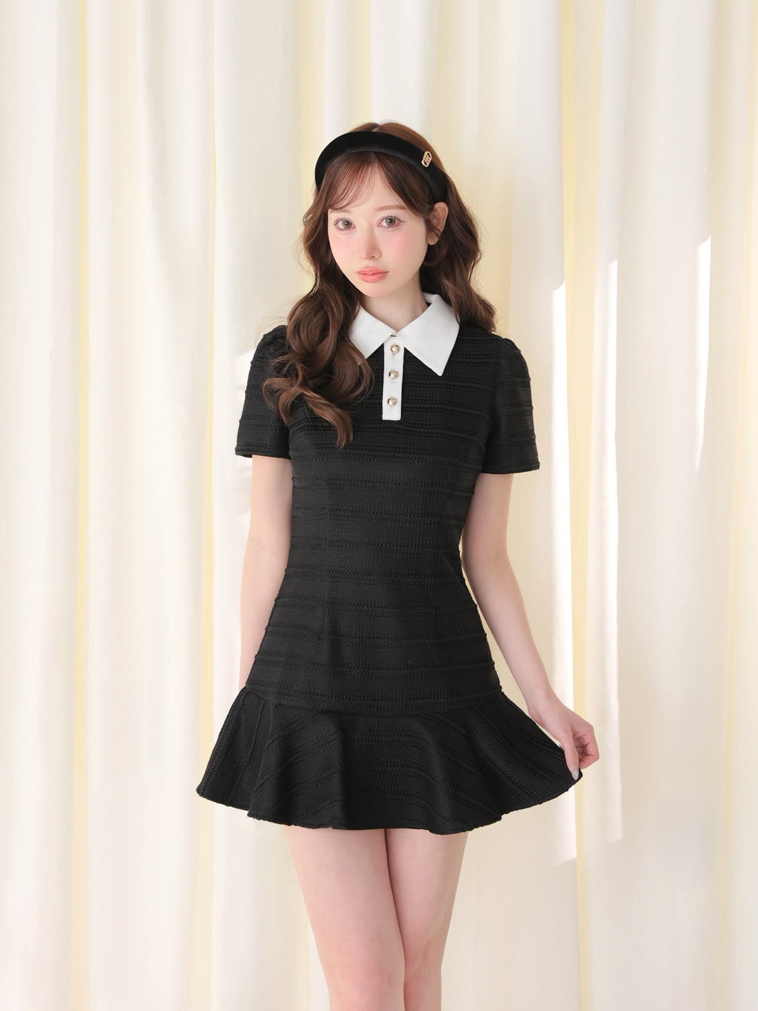 model：162cm　(size：F　color：Black)