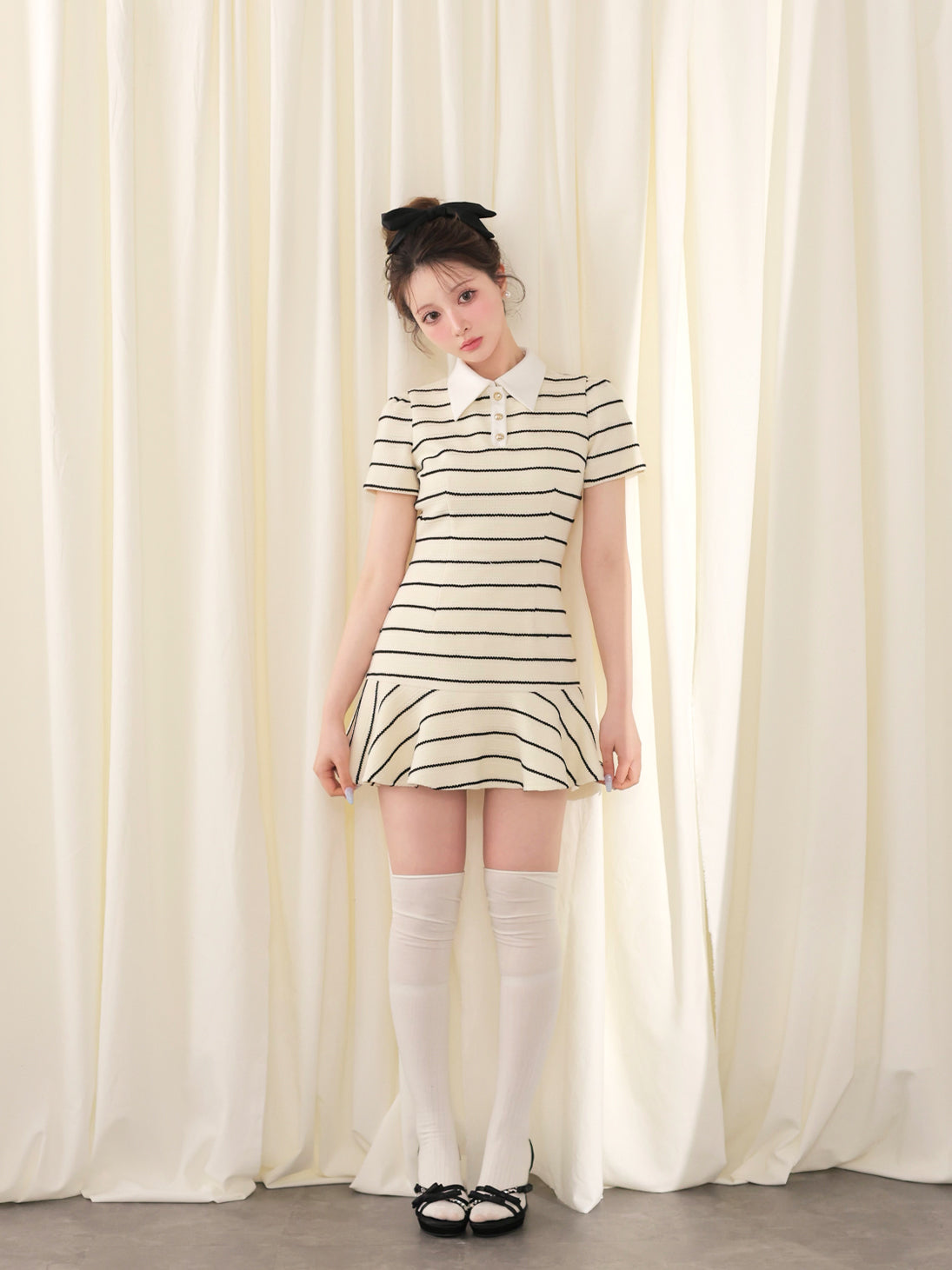 French border knit mini onepiece(eme10570) – M me eme