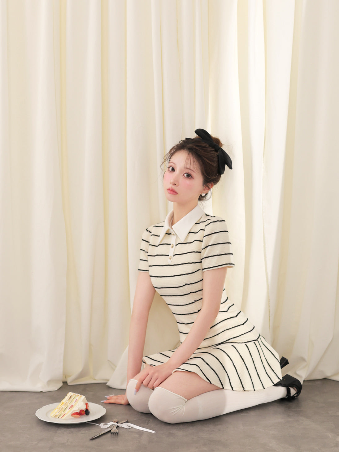 French border knit mini onepiece(eme10570) – M me eme