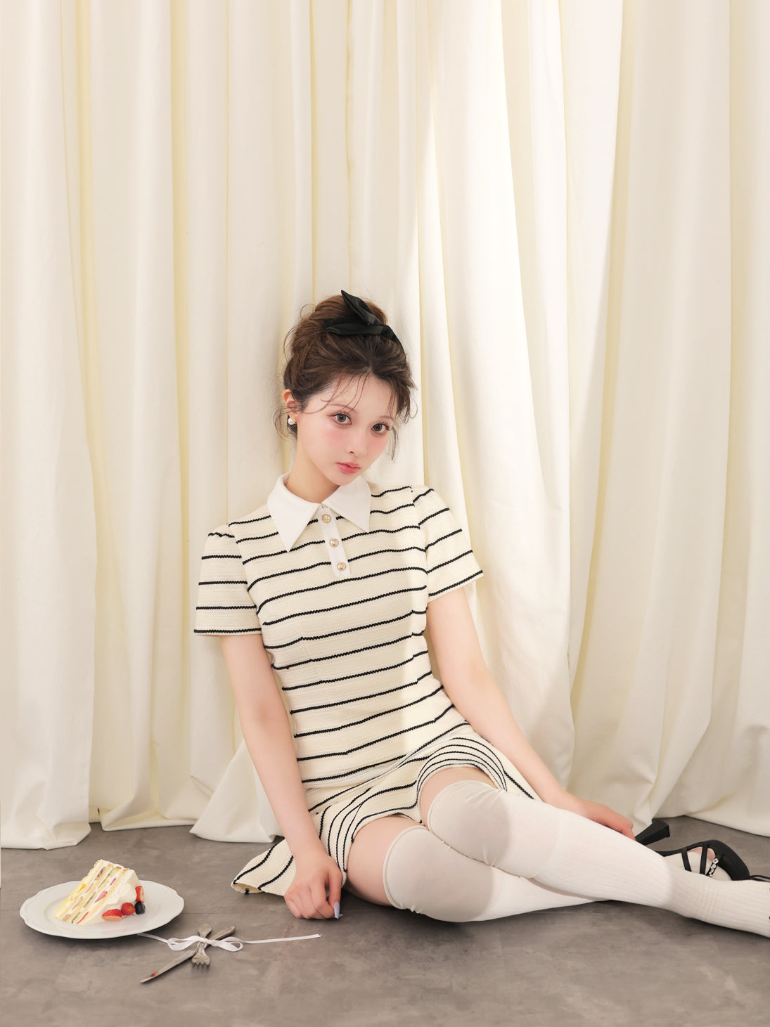 French border knit mini onepiece(eme10570) – M me eme