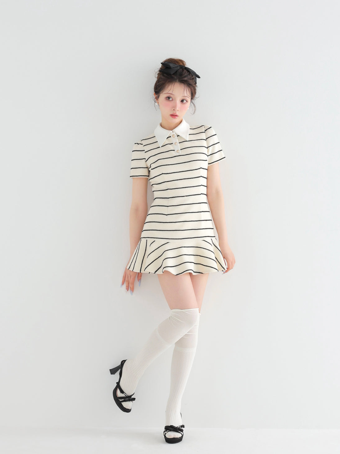 French border knit mini onepiece(eme10570) – M me eme
