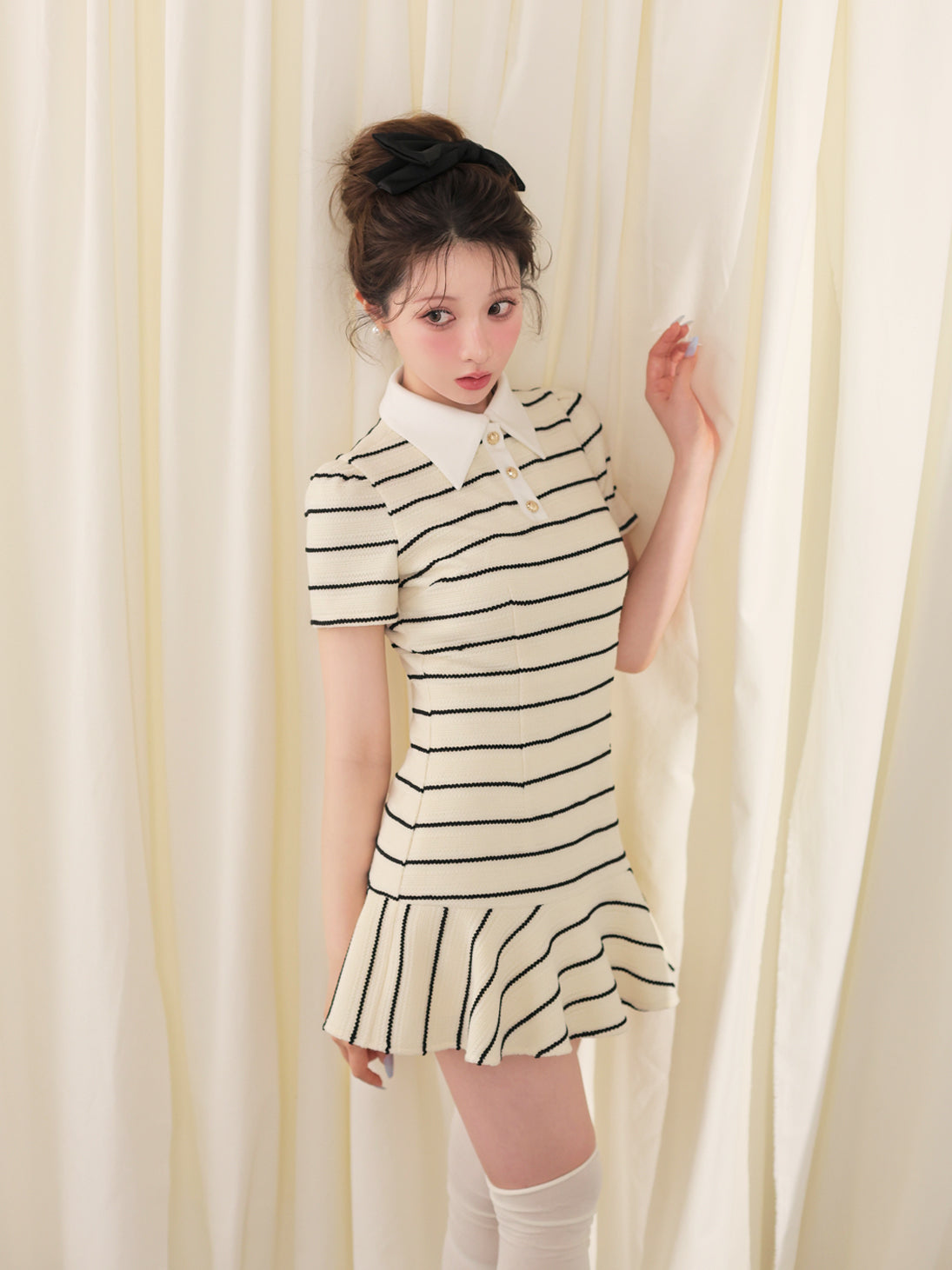 French border knit mini onepiece(eme10570) – M me eme