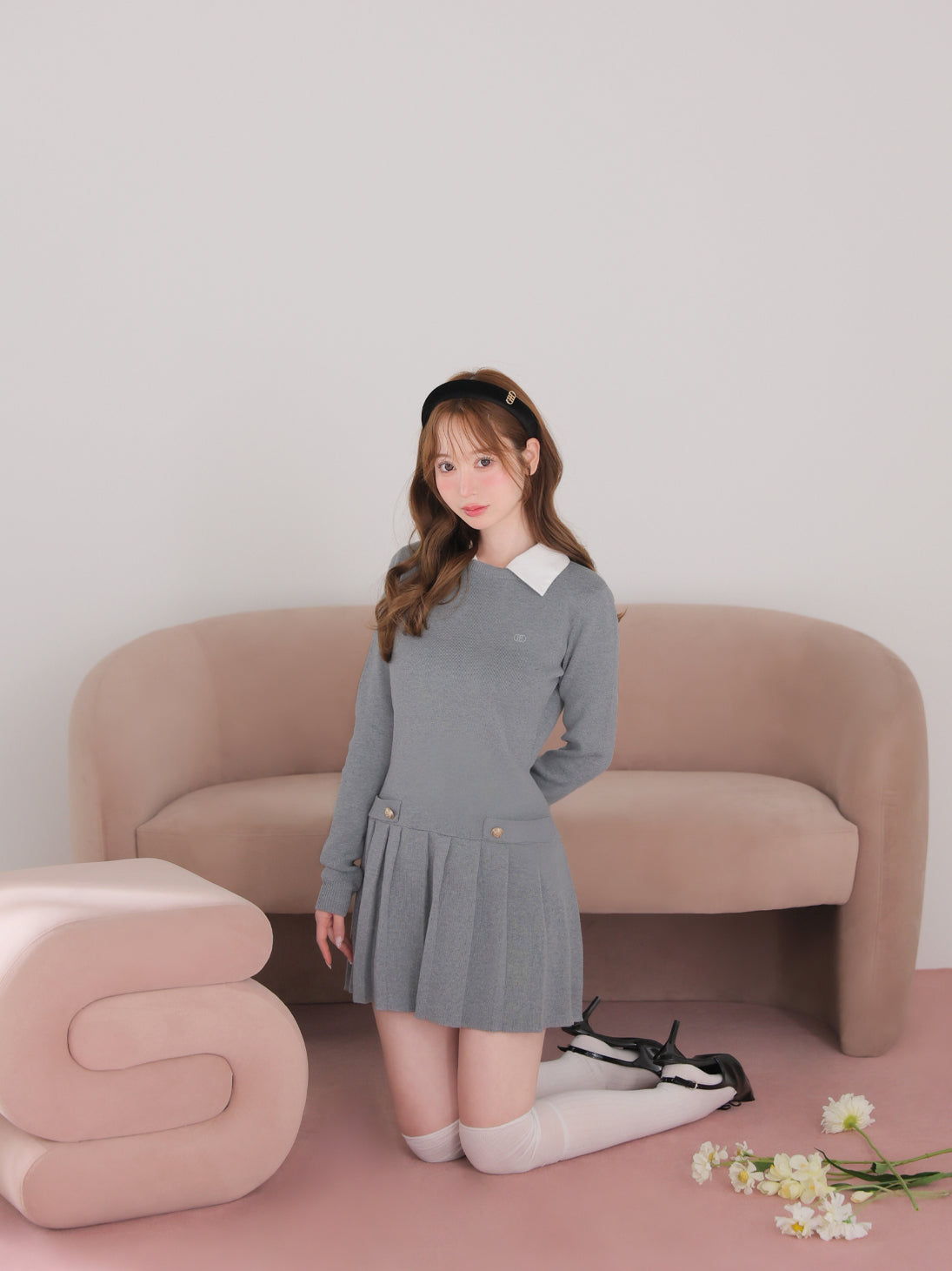 model：162cm　(size：F　color：Gray)