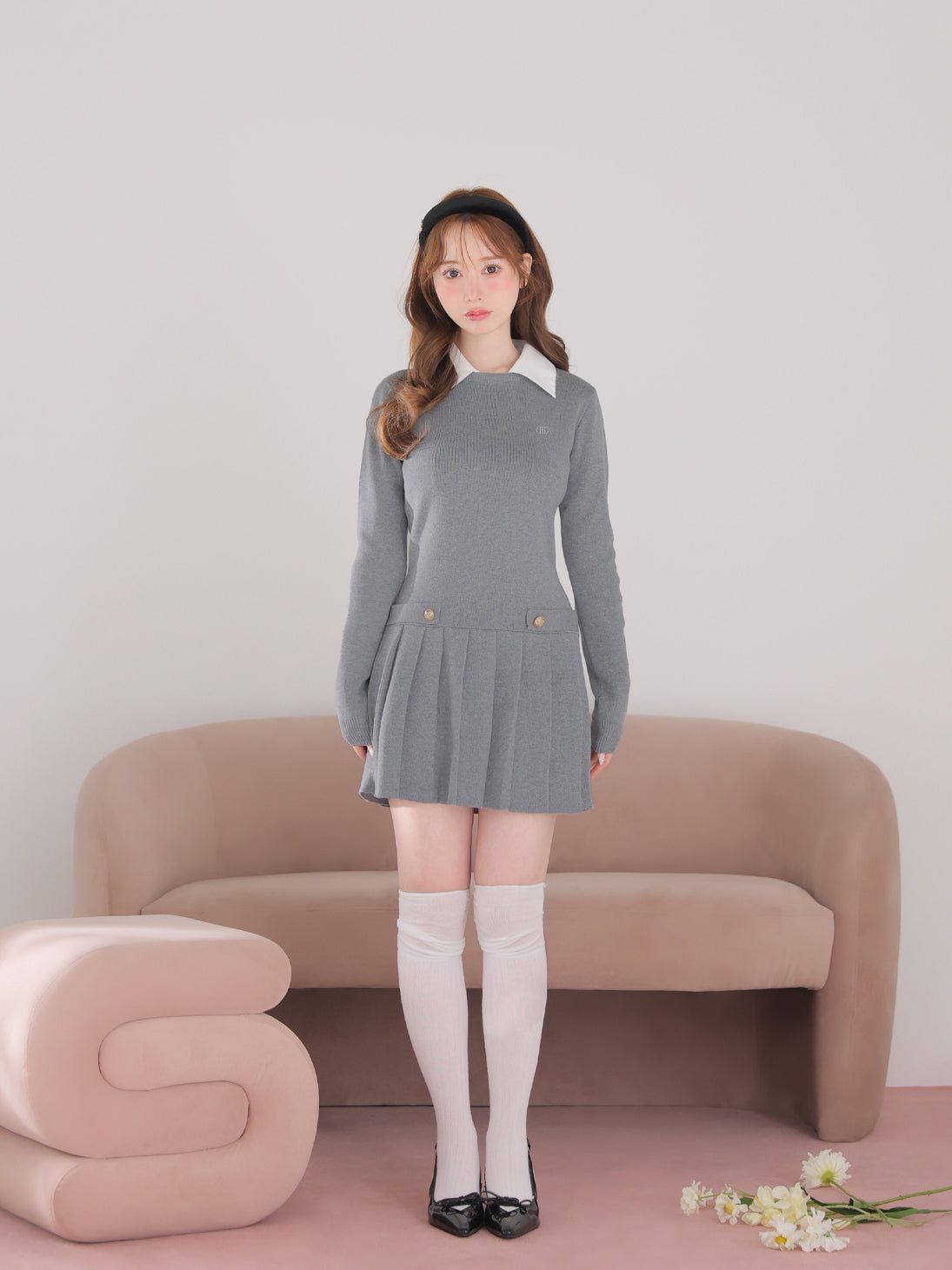 model：162cm　(size：F　color：Gray)