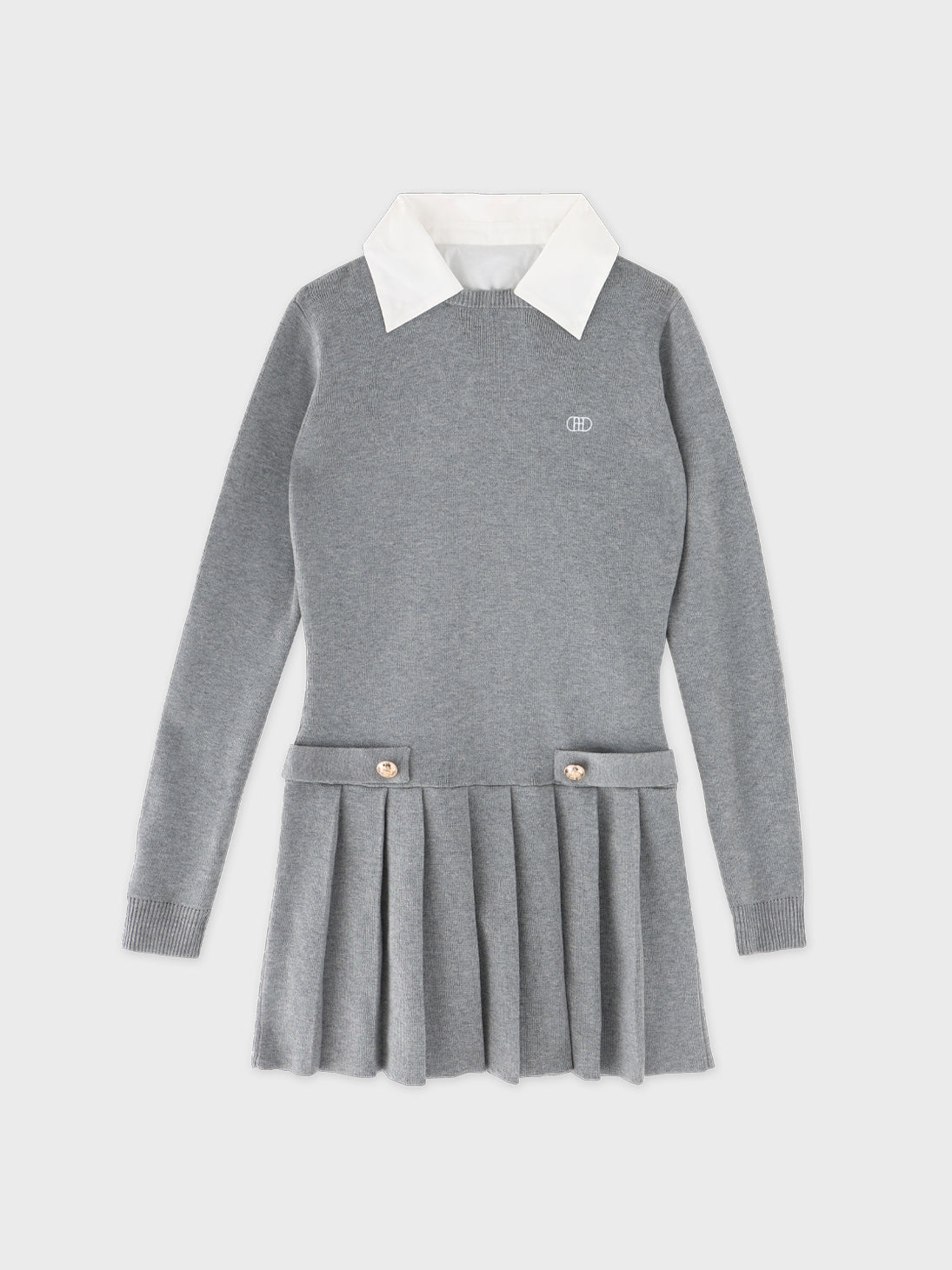 【Pre Order】Noble line pleated mini onepiece(eme10571)