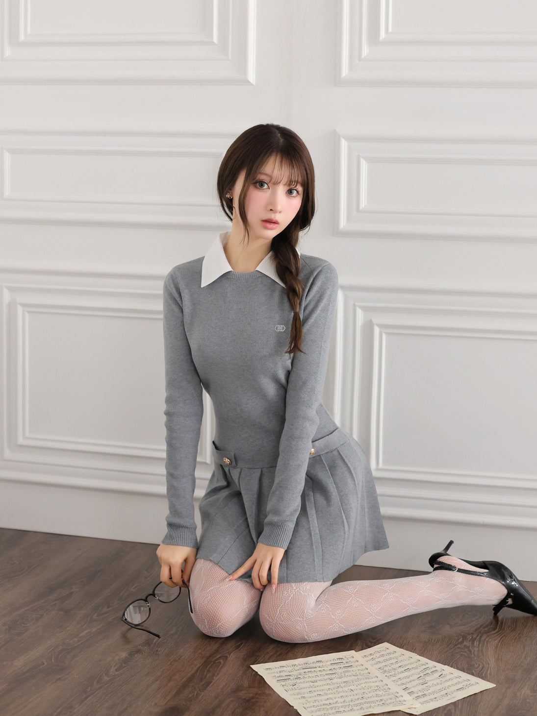 model：160cm　(size：F　color：Gray)