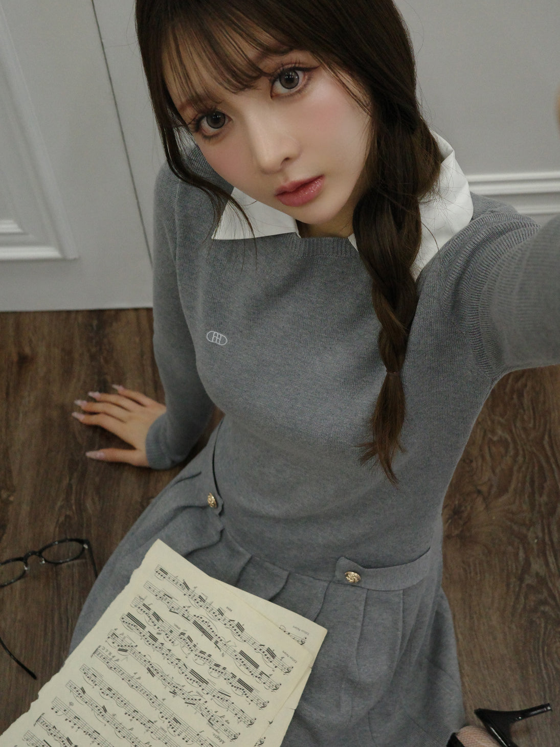 model：160cm　(size：F　color：Gray)