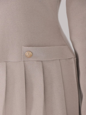 【Pre Order】Noble line pleated mini onepiece(eme10571)