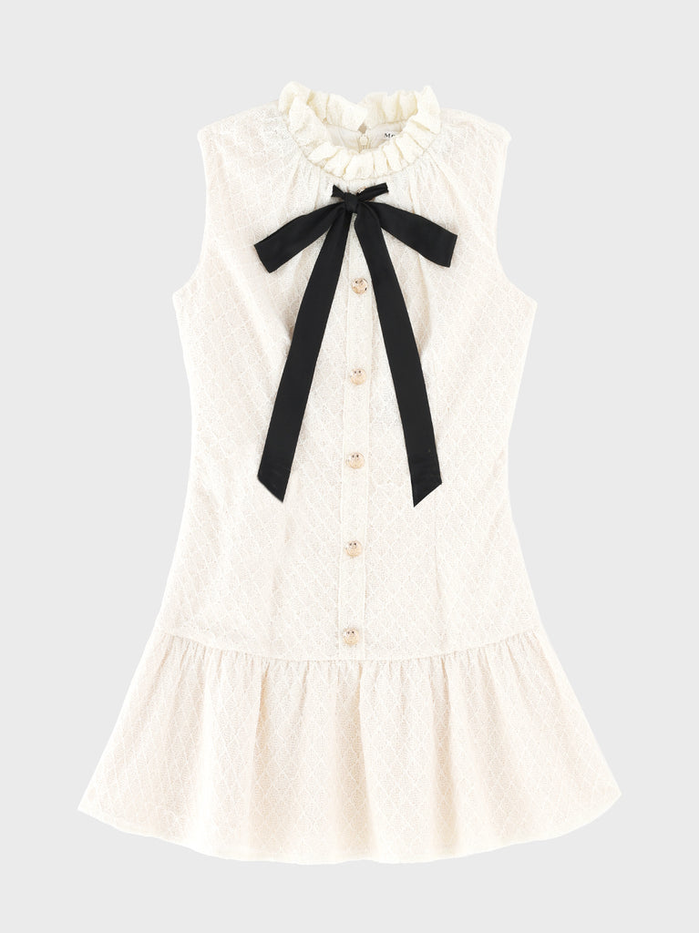 Maison knit lace bowtie mini onepiece(eme10572)