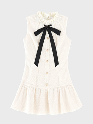 Maison knit lace bowtie mini onepiece(eme10572)