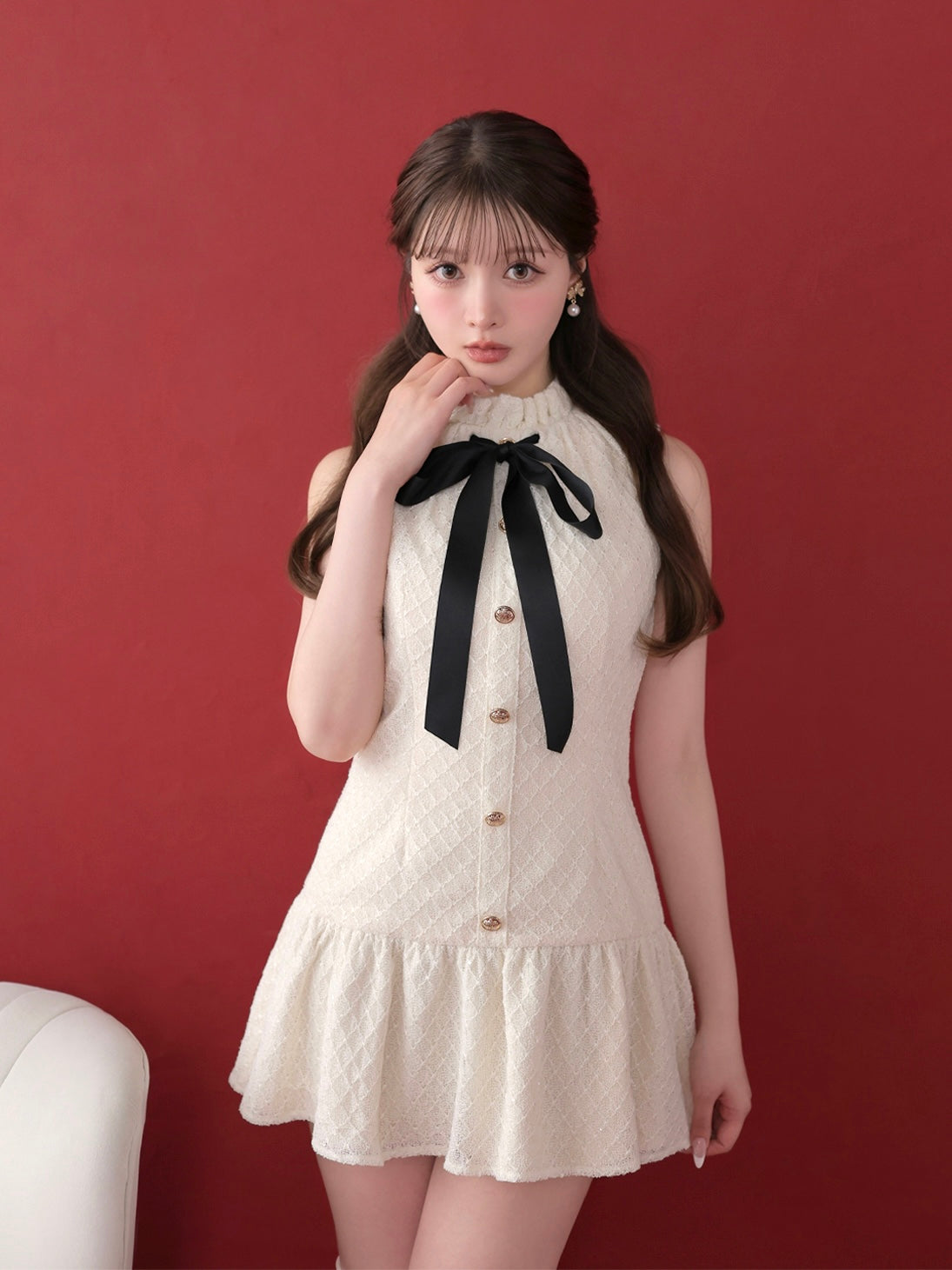 model：160cm　(size：F　color：Ivory)