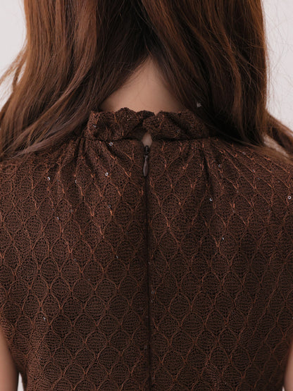 Maison knit lace bowtie mini onepiece(eme10572)