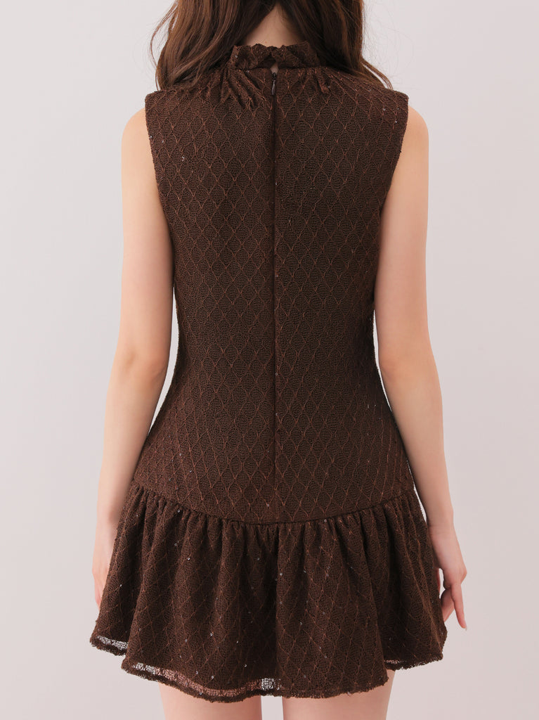 Maison knit lace bowtie mini onepiece(eme10572)