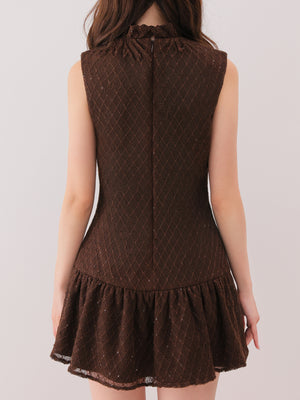 Maison knit lace bowtie mini onepiece(eme10572)