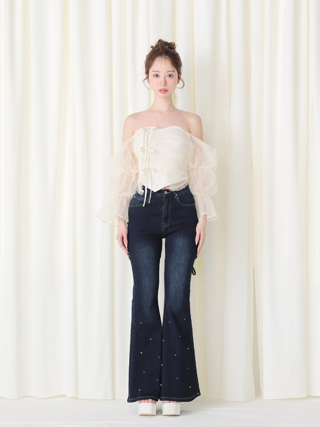 model：162cm　(size：M　color：Navy)