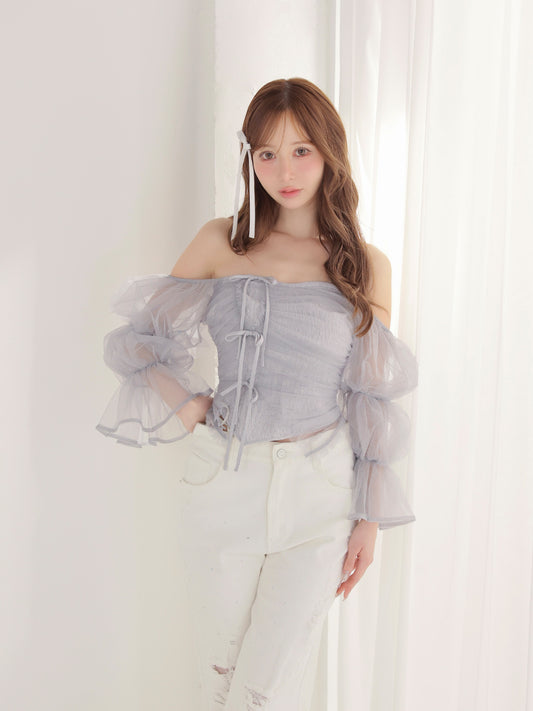 model：162cm　(size：F　color：Blue)