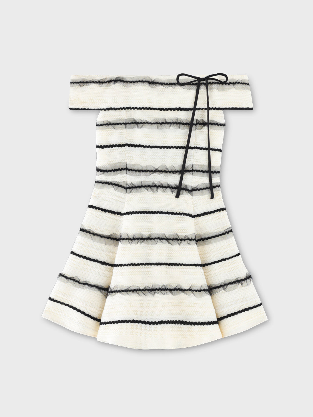 【Pre Order】Cherie ribbon border knit mini onepiece(eme10574)