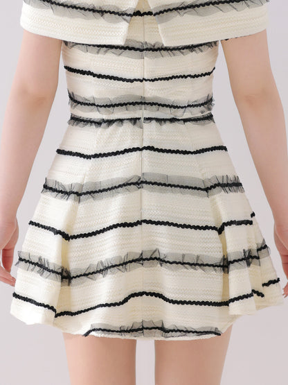 【Pre Order】Cherie ribbon border knit mini onepiece(eme10574)