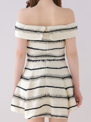 【Pre Order】Cherie ribbon border knit mini onepiece(eme10574)