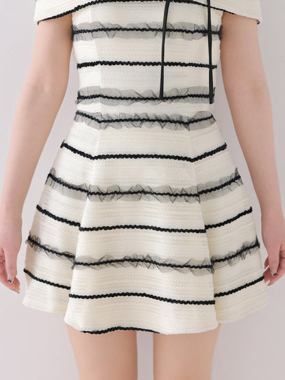 【Pre Order】Cherie ribbon border knit mini onepiece(eme10574)