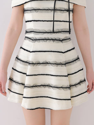 【Pre Order】Cherie ribbon border knit mini onepiece(eme10574)