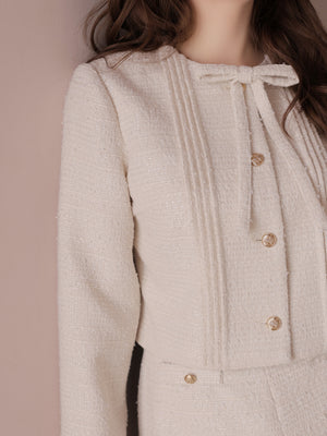 Spring tweed hem layered pants(eme10576)