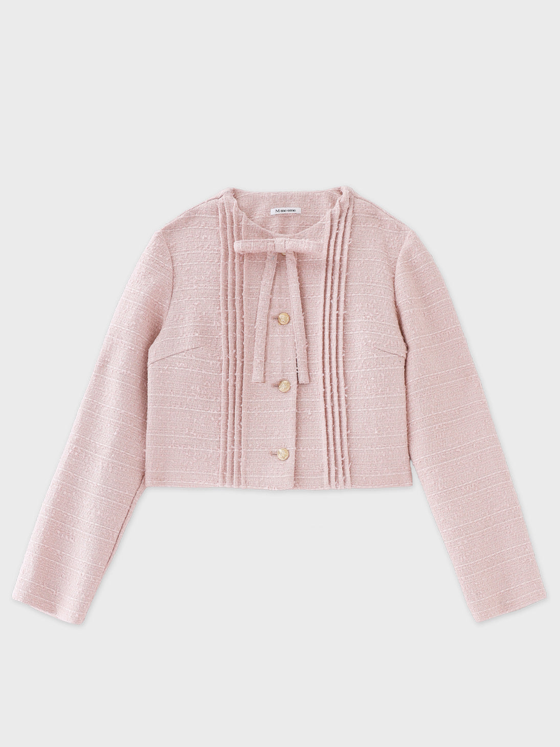 Spring tweed collarless jacket(eme10575)