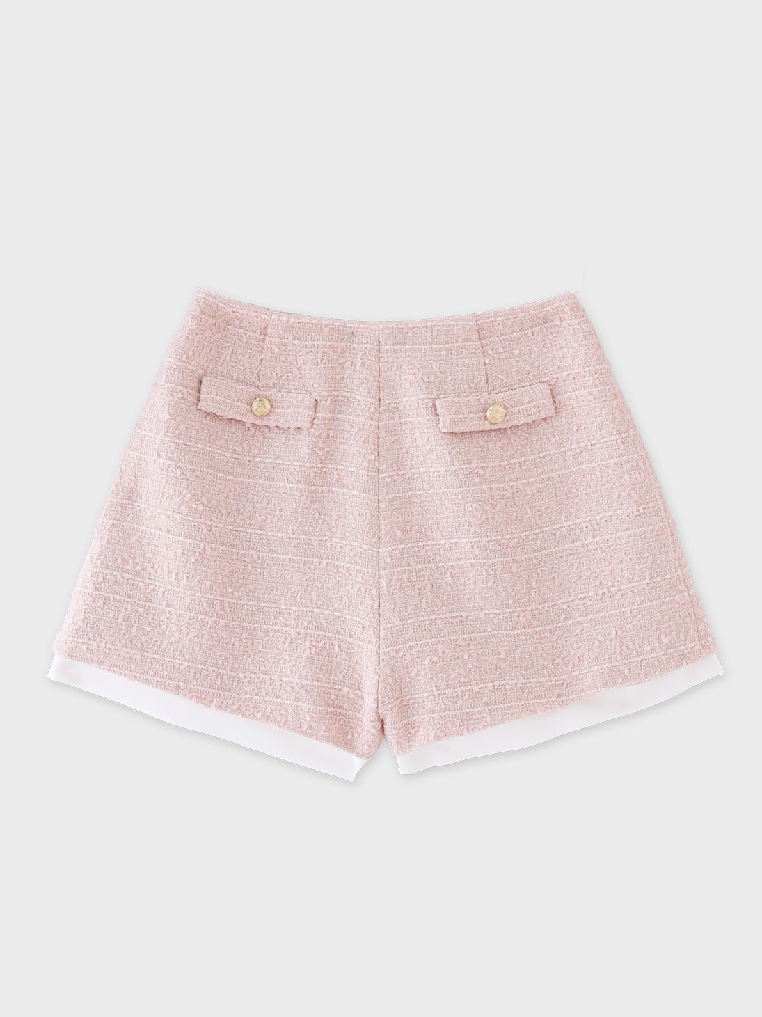 Spring tweed hem layered pants(eme10576)