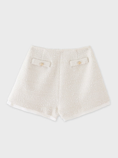 Spring tweed hem layered pants(eme10576)