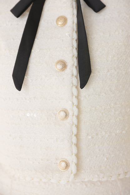 Noir ribbon tweed setup(eme10577)