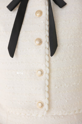 Noir ribbon tweed setup(eme10577)