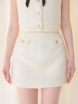 Noir ribbon tweed setup(eme10577)