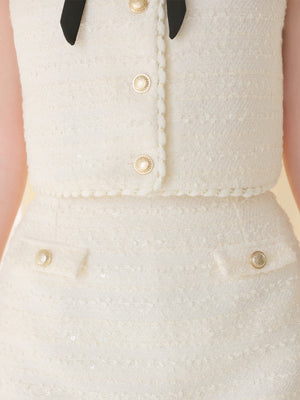 Noir ribbon tweed setup(eme10577)