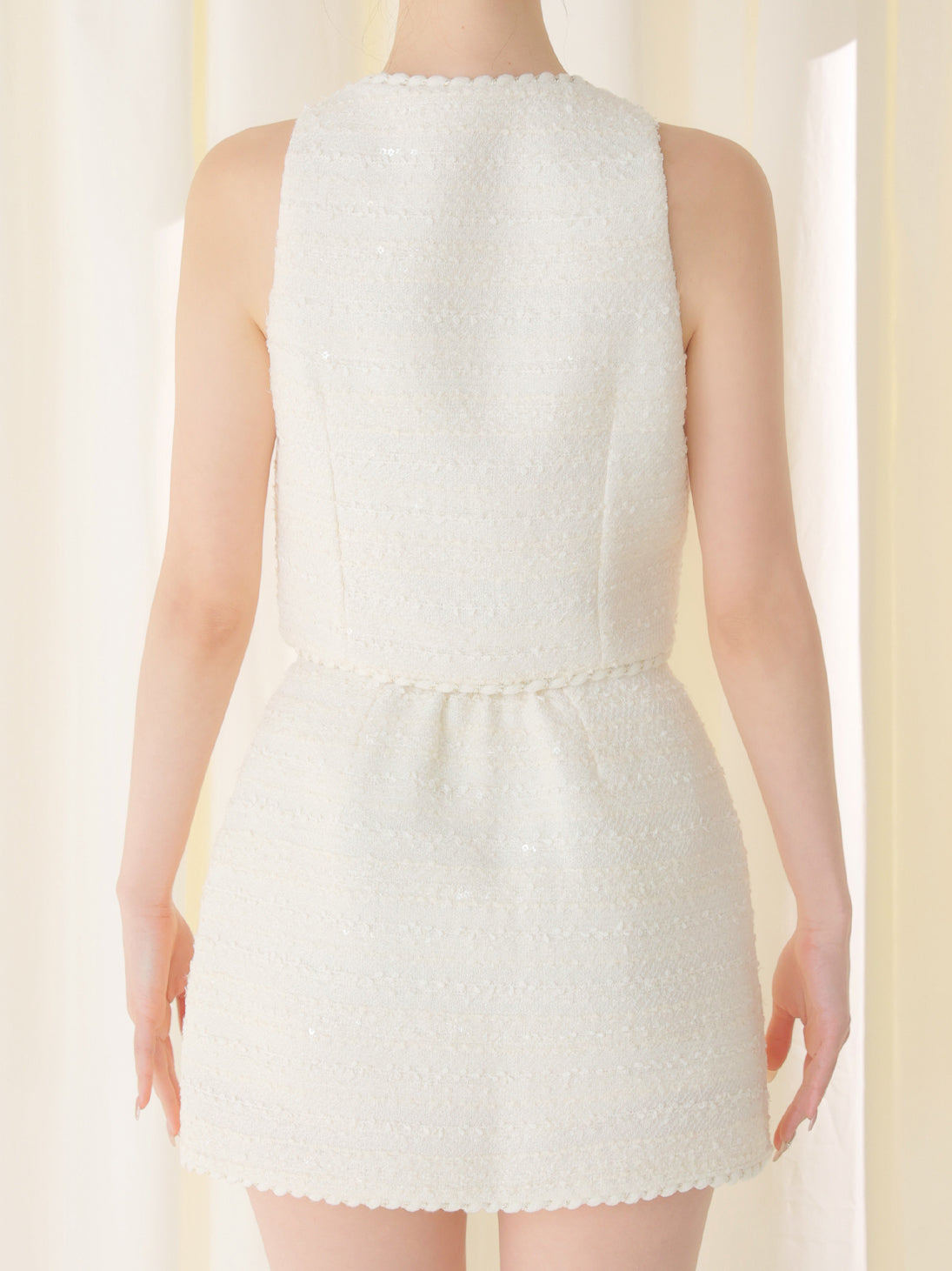 Noir ribbon tweed setup(eme10577)