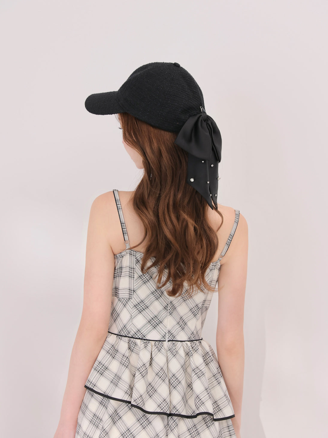 3way ribbon tweed cap(eme10578) – M me eme