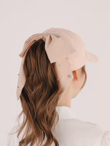 3way ribbon tweed cap(eme10578)