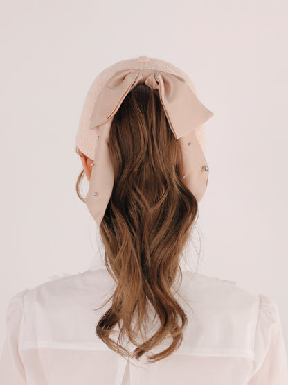 3way ribbon tweed cap(eme10578)