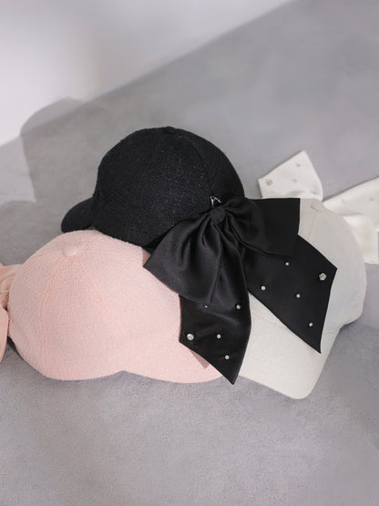 3way ribbon tweed cap(eme10578)