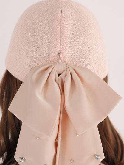 3way ribbon tweed cap(eme10578)