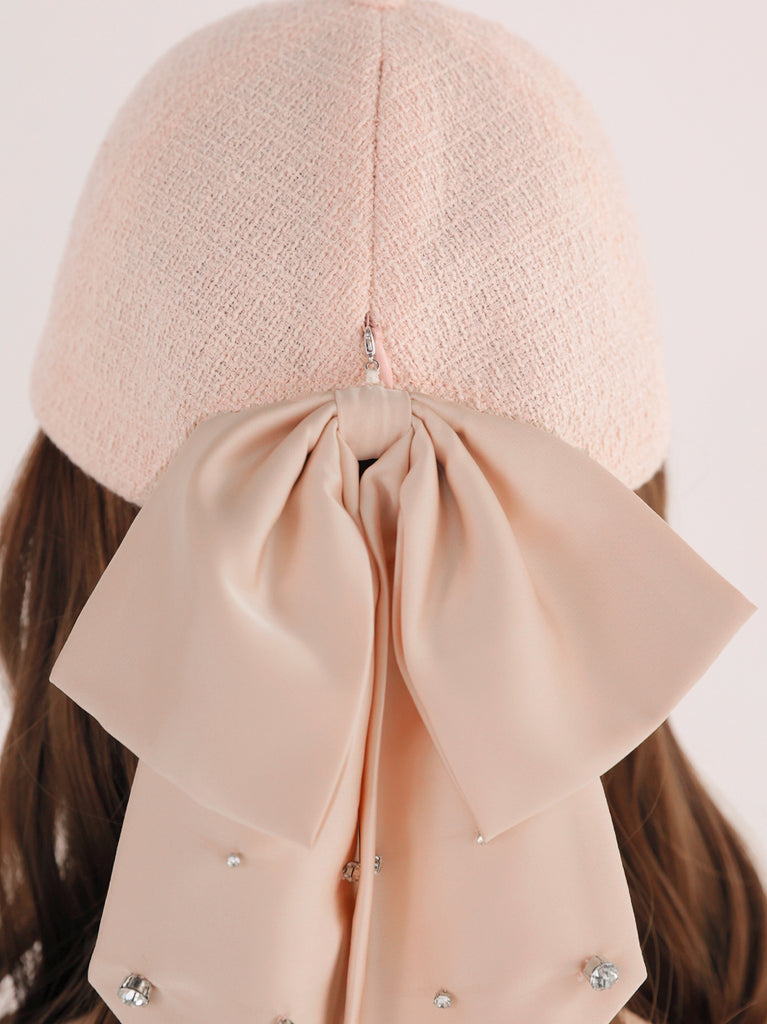 3way ribbon tweed cap(eme10578)