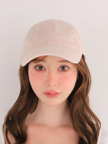 3way ribbon tweed cap(eme10578)