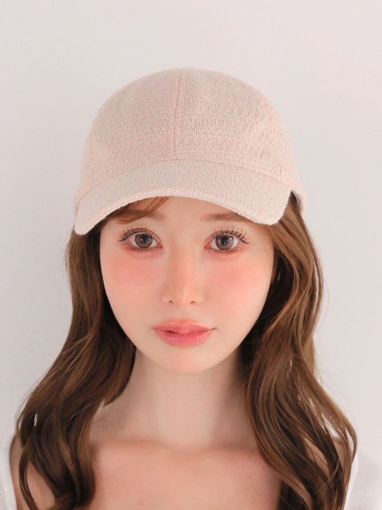 3way ribbon tweed cap(eme10578)