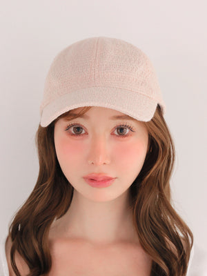 3way ribbon tweed cap(eme10578)